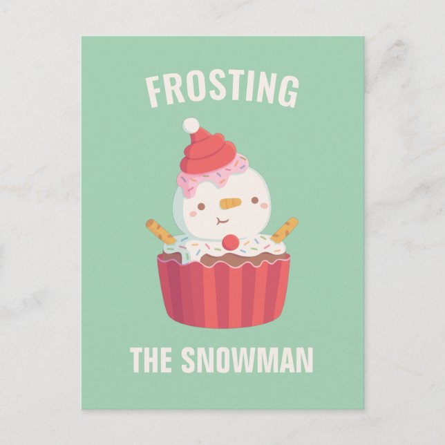 Carte Postale Drôle Frosting Le Snowman Noël Salutation (Devant)