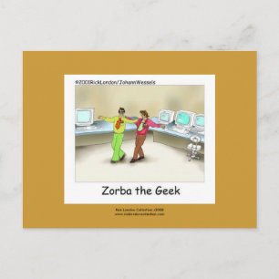 Carte Postale Drôle Geek d'ordinateur Cartoon conçu à la main
