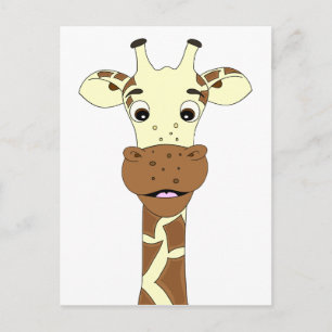 Carte Postale Drôle girafe dessin animé enfants