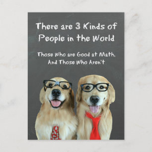 Carte Postale Drôle Golden Retriever Math Plaisanter