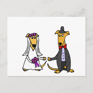 Carte Postale Drôle Greyhound Chien mariée et la chambre
