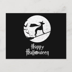 Carte Postale Drôle Halloween Costume sorcière Amoureux des chie