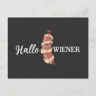 Carte Postale Drôle Halloween Hotdog maman Hallowiener Pun