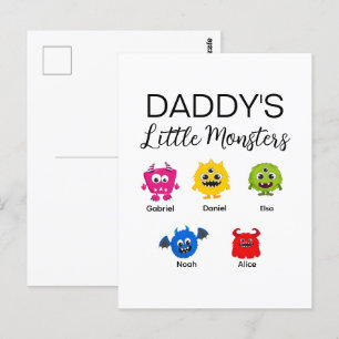 Carte Postale Drôle Halloween le petit monstre de papa