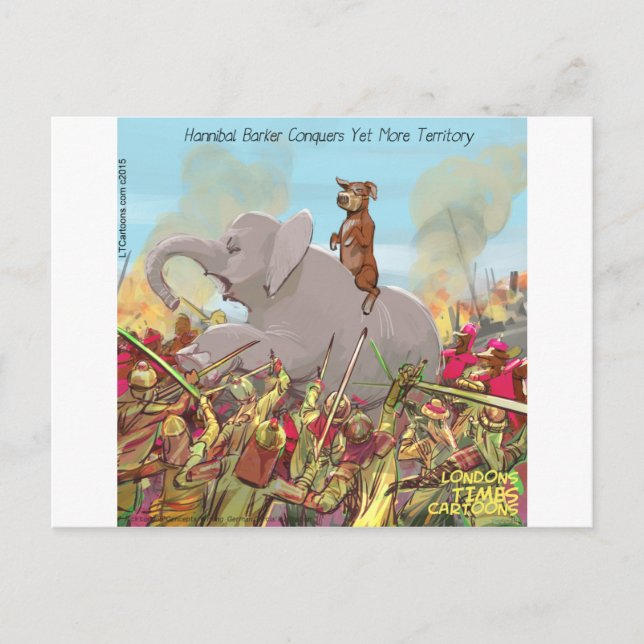 Carte Postale Drôle Hannibal Barca Conquiert des Terres (Devant)