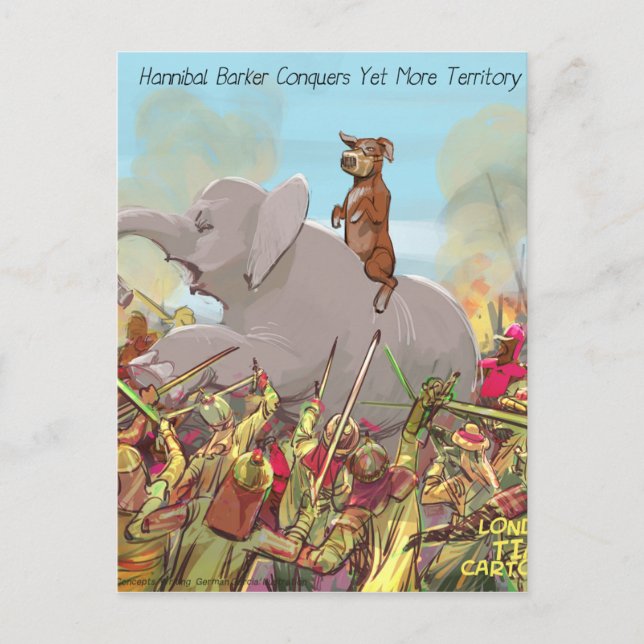 Carte Postale Drôle Hannibal Barca Conquiert des Terres (Devant)