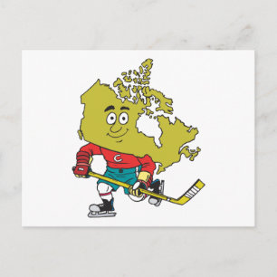 Carte Postale Drôle hockey canadien