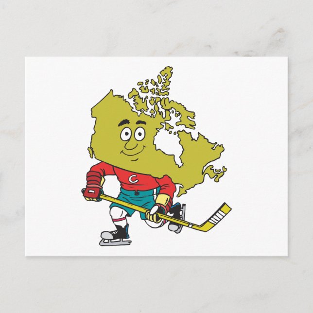 Carte Postale Drôle hockey canadien (Devant)