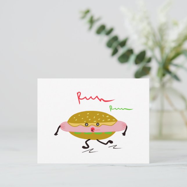 Carte Postale Drôle hot dog (Debout devant)