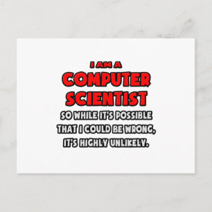 Carte Postale Drôle Informaticien Scientifique .. Très improbabl