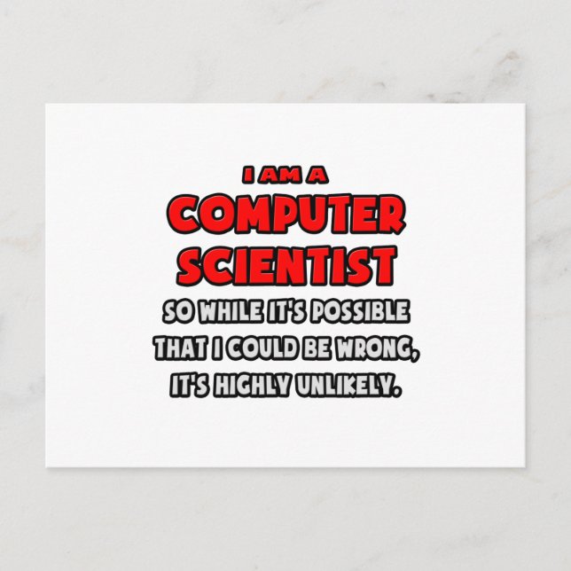 Carte Postale Drôle Informaticien Scientifique .. Très improbabl (Devant)