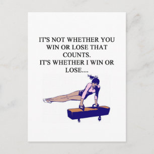Carte Postale drôle j'aime le design de gymnastique pour les gym