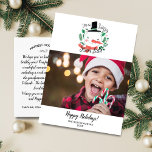 Carte Postale Drôle Je suis sur Père Noël Bonne Liste Photo de N<br><div class="desc">Faites bonne fête avec cette carte postale amusante avec votre photo horizontale accentuée d'un graphique typographique "I'm on Père Noël Good List" dessiné à la main. L'arrière dispose d'espace pour une note de vacances typée ou supprimer et laisser de l'espace pour écrire à la main une. Ajoutez également votre adresse...</div>