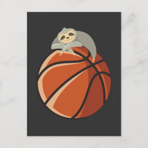 Carte Postale Drôle joueur de basket-ball Sloth Lazy Sport Lover