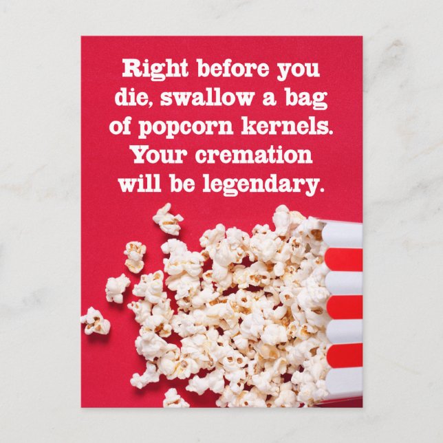 Carte postale drôle "Juste avant de mourir" (Devant)