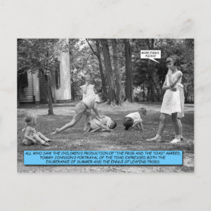 Carte postale drôle - La mare aux grenouilles