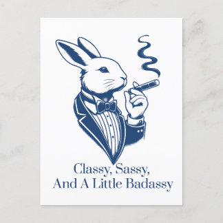 Carte Postale Drôle lapin Classé Fumer Cigar