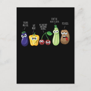 Carte Postale Drôle Légumes Humour Vegan Sarcastic Citation