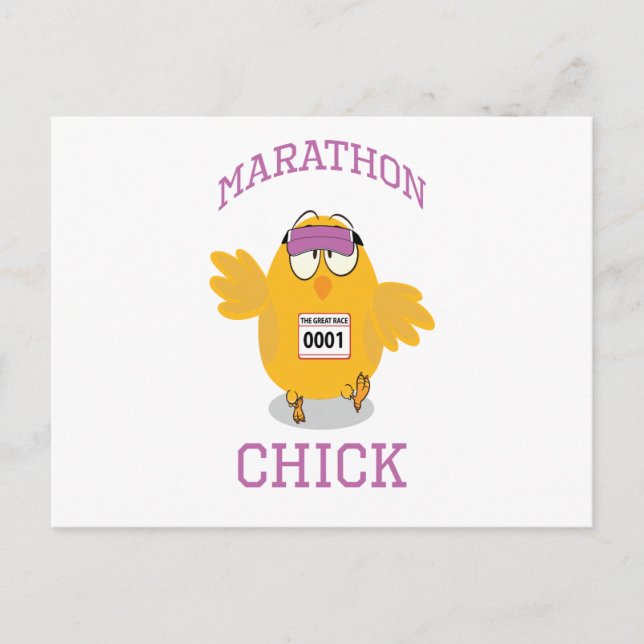 Carte Postale Drôle Marathon Chick (Devant)
