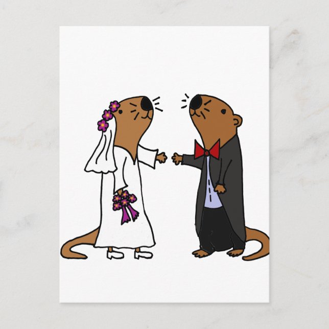 Carte Postale Drôle Mariage de Otter (Devant)
