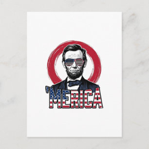 Carte Postale Drôle Merica Patriotique Président Vintage Vecteur