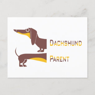 Carte Postale Drôle mignon dachshund pour parent chien long