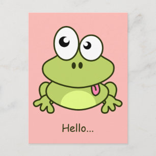 Carte Postale Drôle mignon grenouille enfants dessin animé