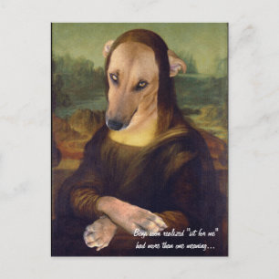 Carte Postale Drôle Mona Lisa Photo de mème de chien