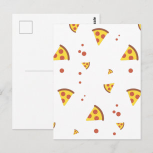 Carte Postale Drôle Motif Minimaliste de Pizza Pepperoni Rétro