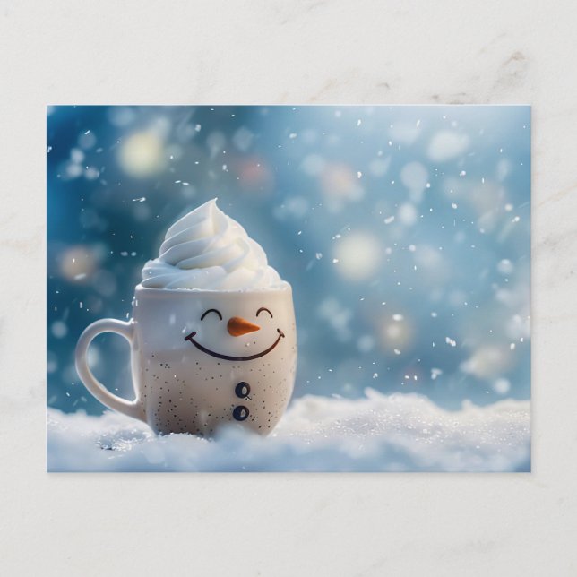 Carte Postale Drôle Mug de Noël en Snowmann (Devant)