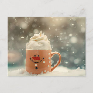 Carte Postale Drôle Mug de Noël en Snowmann