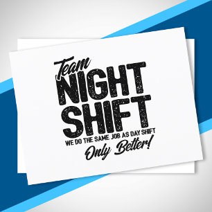 Carte Postale Drôle Night Shift Mème - Team Night Shift