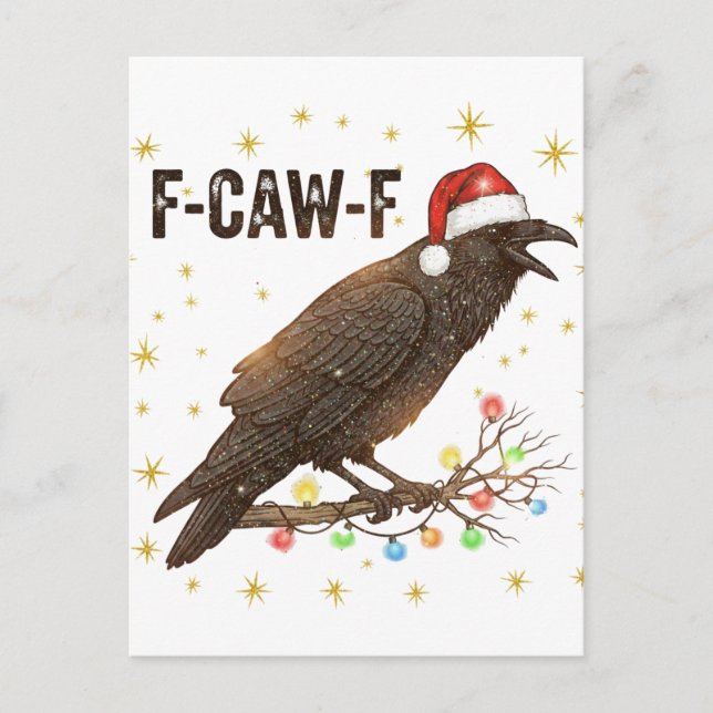 Carte Postale Drôle Noël Corbeau Corbeau F-CAW- F (Devant)