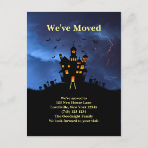 Carte Postale Drôle, nous avons déménagé Éffrayant Maison noire