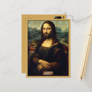Carte Postale Drôle, parodie de l'art de Da Vinci