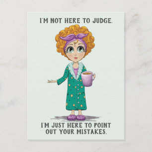 Carte Postale Drôle pas ici pour juger