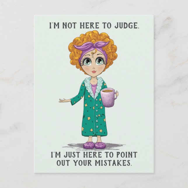 Carte Postale Drôle pas ici pour juger (Devant)