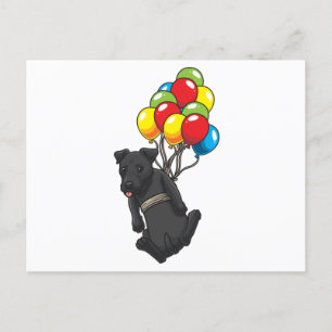 Carte Postale Drôle Patterdale Terrier Chien Avec Ballons