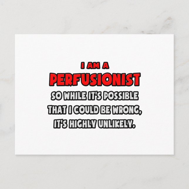 Carte Postale Drôle perfusionniste .. Très improbable (Devant)