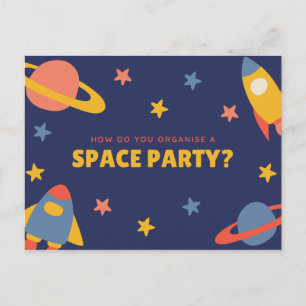 Carte Postale Drôle Personnalisé - Planète Illustrée Bleue