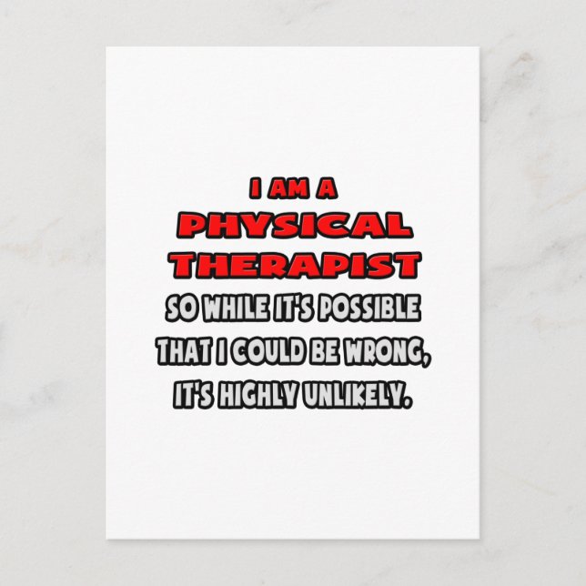 Carte Postale Drôle physiothérapeute .. Très improbable (Devant)