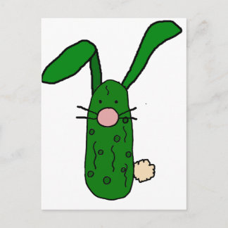 Carte Postale Drôle Pickle Bunny Rabbit Art