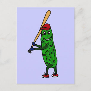 Carte Postale Drôle Pickle Jouer au Dessin De Baseball