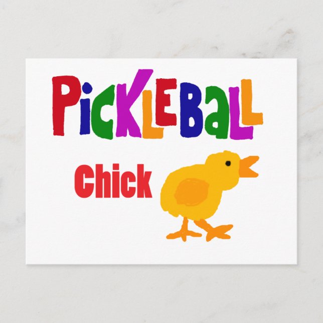 Carte Postale Drôle Pickleball Chick Art (Devant)