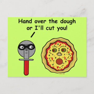 Carte Postale Drôle Pizza Cutter Dough Pun