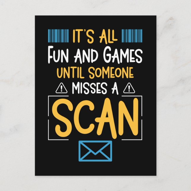 Carte Postale Drôle Postal Worker Mailman (Devant)