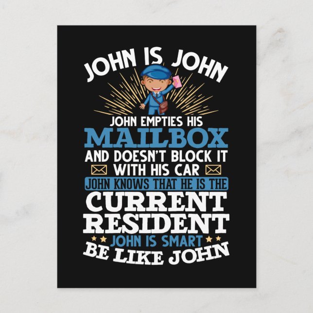 Carte Postale Drôle Postman Mailman Postal Worker (Devant)