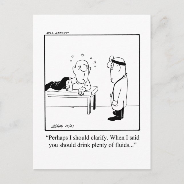 Carte postale drôle pour un rétablissement avec hu (Devant)