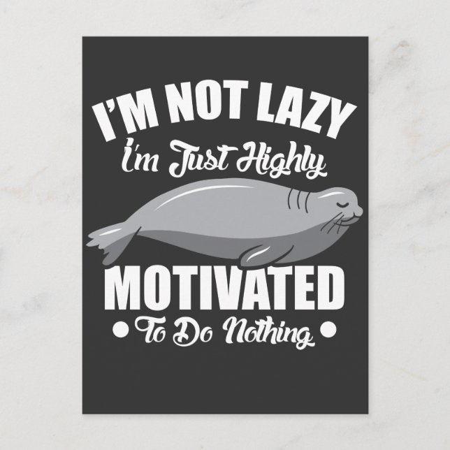 Carte Postale Drôle Procrastination Gag Lazy ne rien détendre (Devant)