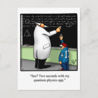Carte postale drôle "Quantum Physic App"